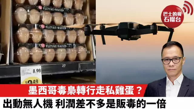 盧永雄「時事快評」墨西哥毒梟轉行走私雞蛋？出動無人機，利潤差不多是販毒的一倍。  25年4月18日