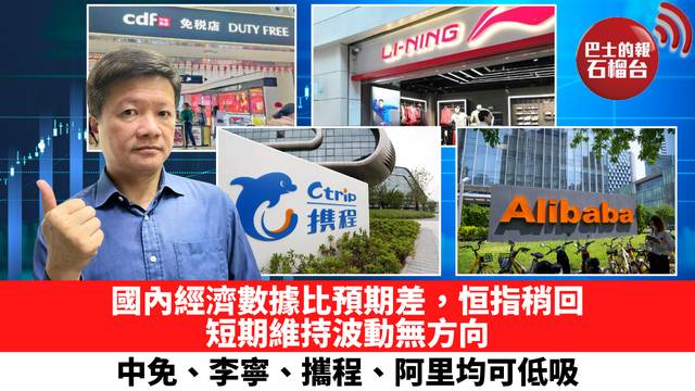 國內經濟數據比預期差，恒指稍回，短期維持波動無方向，中免、李寧、攜程、阿里均可低吸。 12月16日