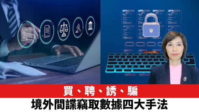 買、聘、誘、騙，境外間諜竊取數據四大手法。