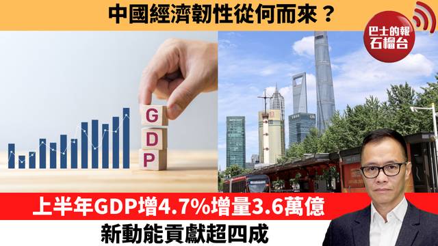 盧永雄「時事快評」中國經濟韌性從何而來？上半年GDP增4.7%增量3.6萬億，新動能貢獻超四成。  26年8月20日