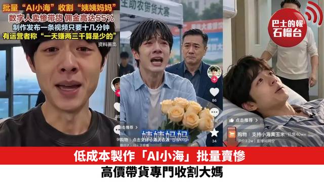 低成本製作「AI小海」批量賣慘 高價帶貨專門收割大媽